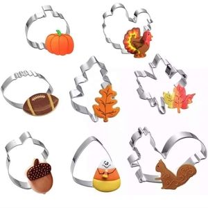 Fall Thanksgiving Cookie Cutters Set - 8 Pieces